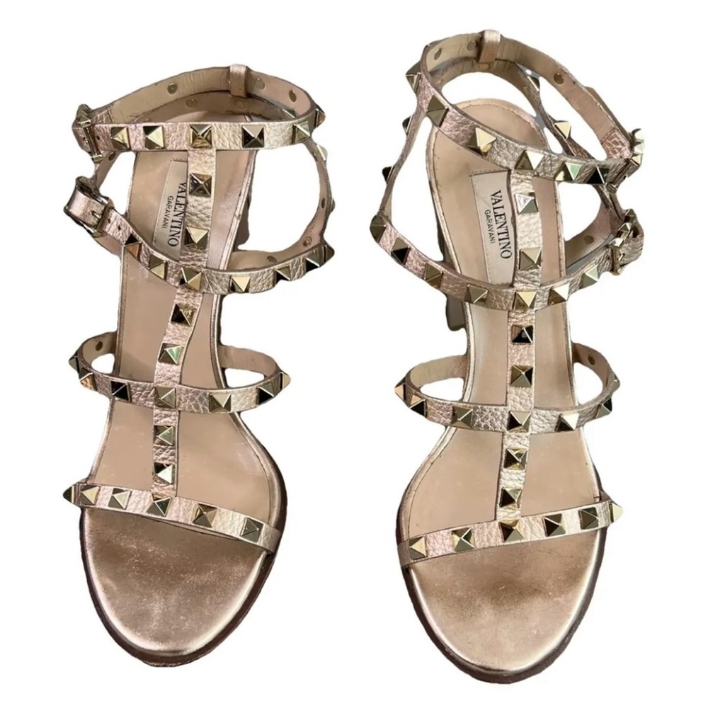 Valentino Women's Gold Studded Sandals